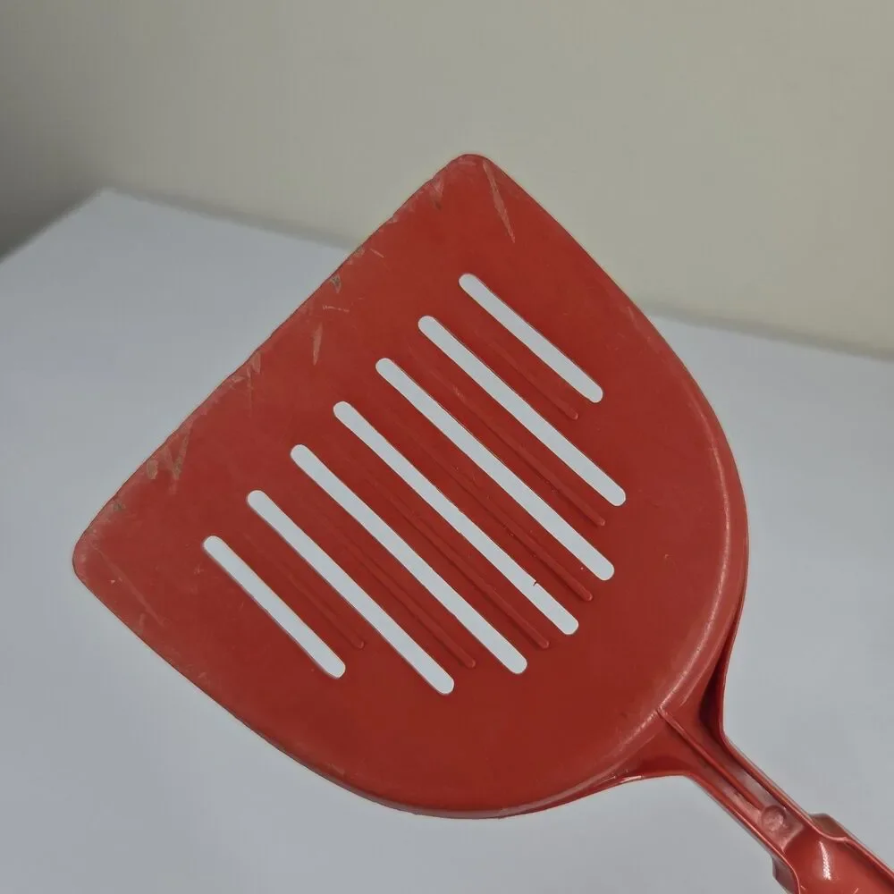 Vtg EKCO Red Slotted Spatula Turner Flipper Plastic Nylon USA Retro